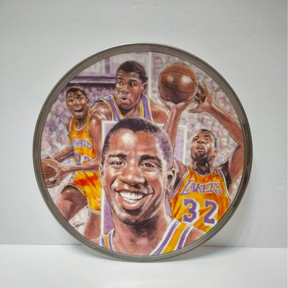 Magic Johnson Limited Edition Collector Plate, Platinum 1991 Sports Impressions - Picture 1 of 6